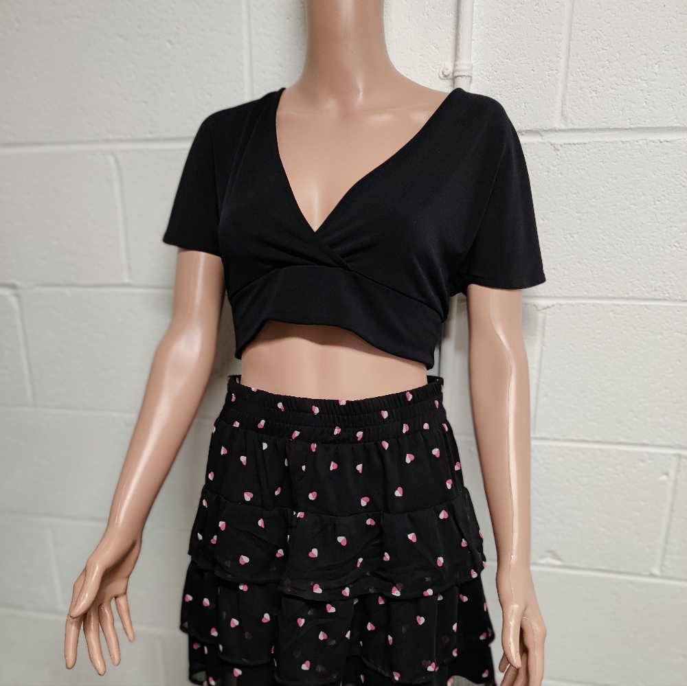 Cropped Knot Flare Shirt Sz M